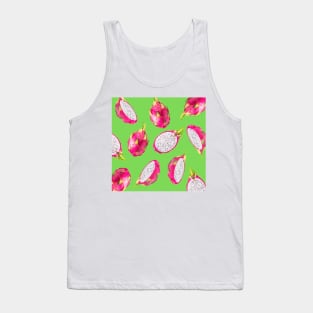 Dragon Fruit Pattern Bright Lime Green - Summer Fruits Tank Top